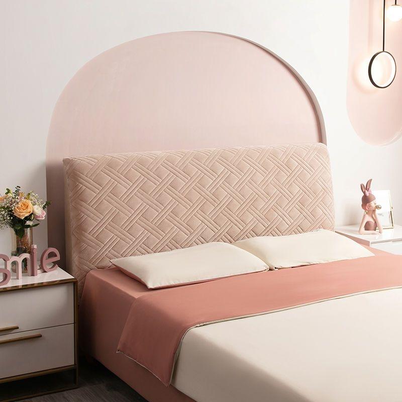 Thicken Soft Plush Quilted Head Cover Thicken Velvet Headboard Cover Solid Color Bed Back Dust Protector Cover European Style