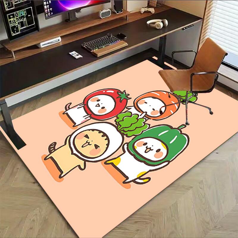 1PC Vegetable Cat Non-Slip Floor carpet, suitable for Office, bedroomand playrooms. It can also be used as a sofa footrest cover-T23