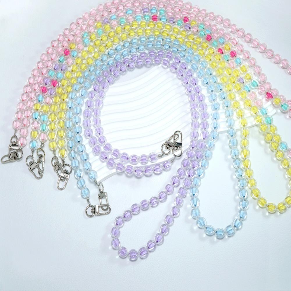 Anti Loss Candy Color Beaded Crossbody Chain Long-style Phone Neck Straps Keychain Pendant