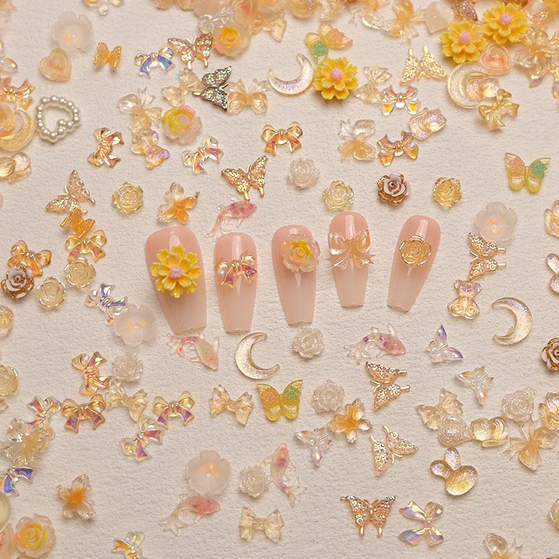DIY Resin Nail Art Mixed Material Set for Wearable Nail Accessories