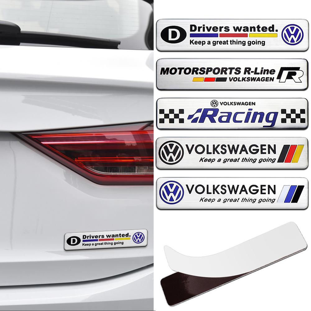 Valve Stems Caps Car Aluminum Body Door Trunk Badge Sticker Decor Accessories For Volkswagen VW Rline Golf Polo Passat Tiguan To zq1