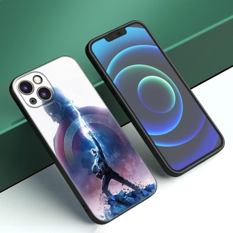 Чехол для телефона Captain America для Apple iPhone 12 13 Mini 11 14 15 Pro Max 7 8 Plus X XR XS SE 2020 2022 черный силиконовый чехол