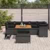 Garden Sofa Set 9 pcs Black Poly Rattan