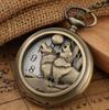 Vintage Bronze Wild Animal Pattern Necklace Watches Wolf/Eagle/Deer/Bear/Horse/Birds Retro Elegant Quartz Pocket Clock