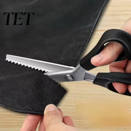 Apparel Design Tools Stainless Steel Zig Zag Scissors with Serrated Teeth, Multipurpose Pinking Shears, Leather Paper Cutting Lace Dressmaking