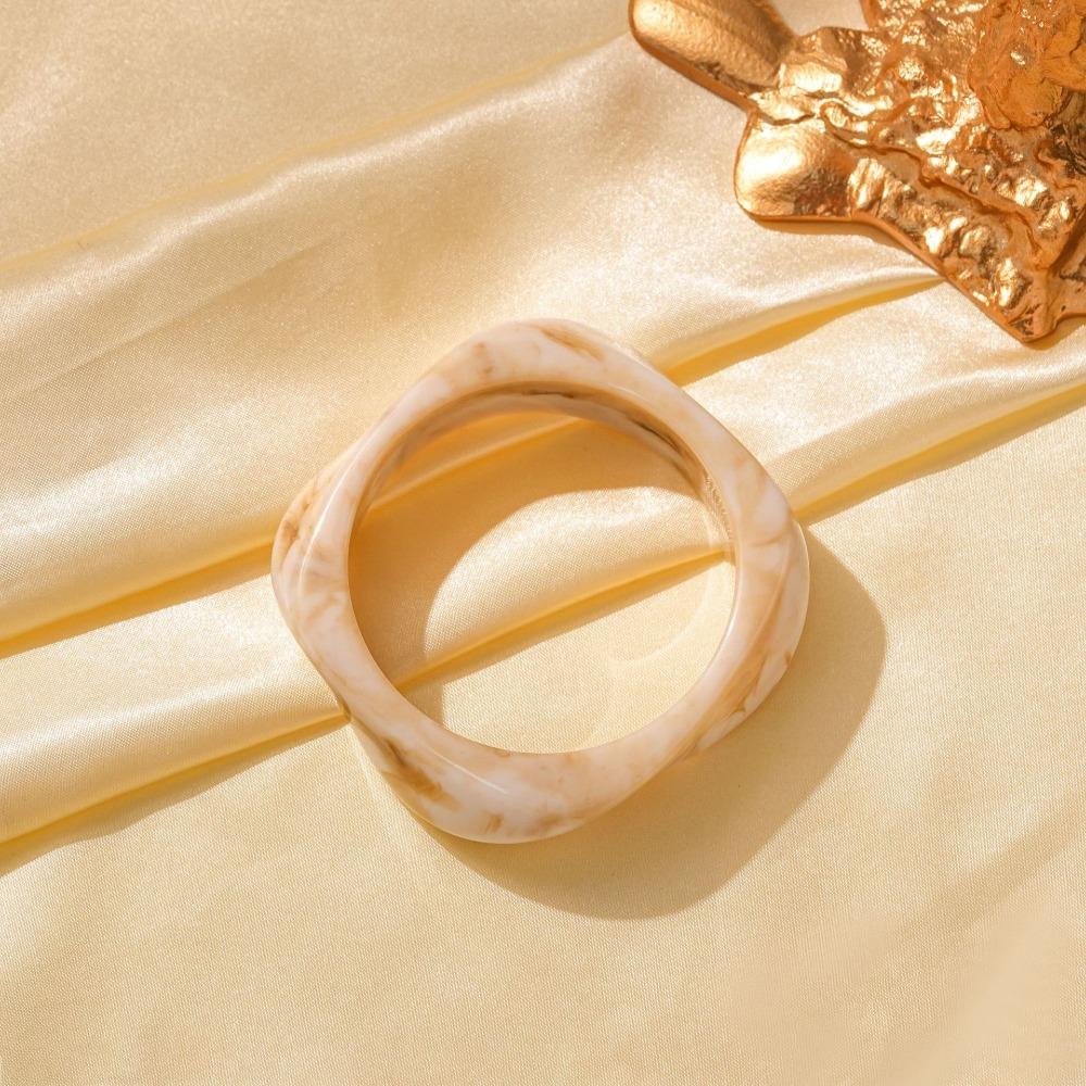 Мраморный узор нерегулярный широкий браслет смазывание ретро кольцо на руку милый акриловый браслет украшение