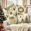 4pcs Set, Modern Daily Style Pillowcases, 2D Printed, Festive Christmas-Themed Pillowcase Set Featuring Pine Branches, Pine Cones, Christmas Trees, an