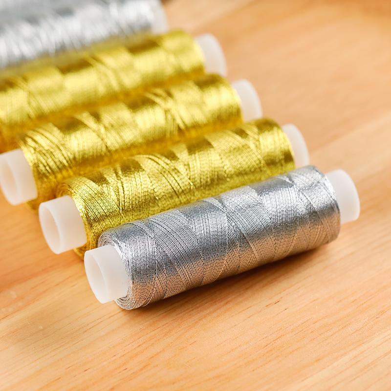 200 Ниток Золотая Серебряная Металлическая Нить Яркий Свет DIY пэчворк Бытовая Швейная Машина Вышивальная Нить TJ9757