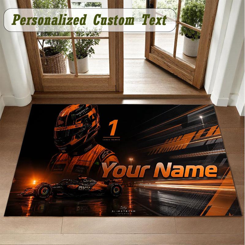 Crystal Velvet Square Rug Custom NameLando Norris Pattern Non Slip Home Floor Decor Rug