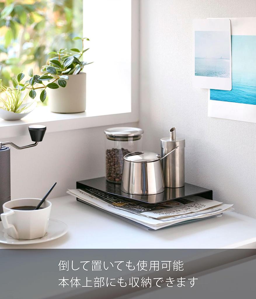 Yamazaki Tower Magnetic Print X X Letter Print 4127 Case, Black, Approx. W18.5 D4.2 H23.5cm, Case, Space-Saving, Organization,