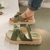 Fashion Fairy Style Women Sandals 2024 New Summer Women Slippers Outdoor Platform Beach Shoes Sexy Butterfly-Knot Women Roman Sandalias