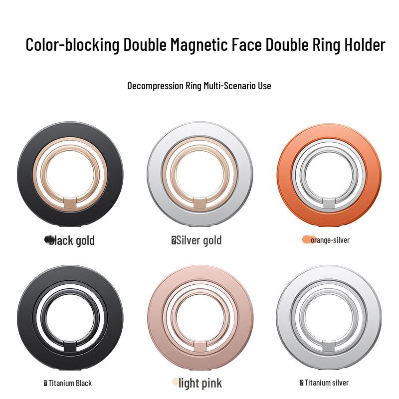 MagSafe Dual-Sided Magnetic Phone Holder & 360° Rotating Finger Ring Stand