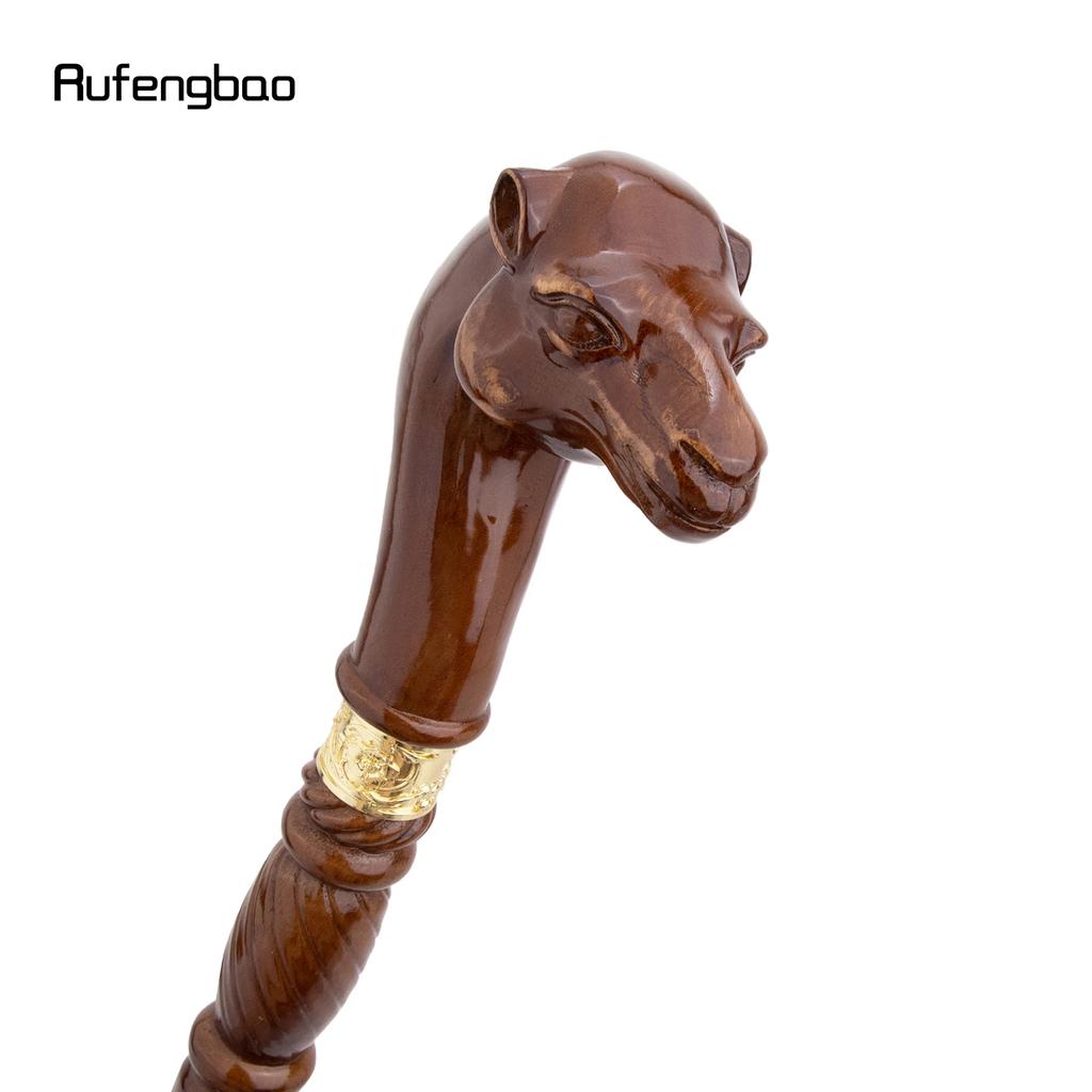 Camel Brown Wooden Fashion Walking Stick Decorative Vampire Cospaly Party Wood Walking Cane Halloween Mace Wand Crosier 94cm