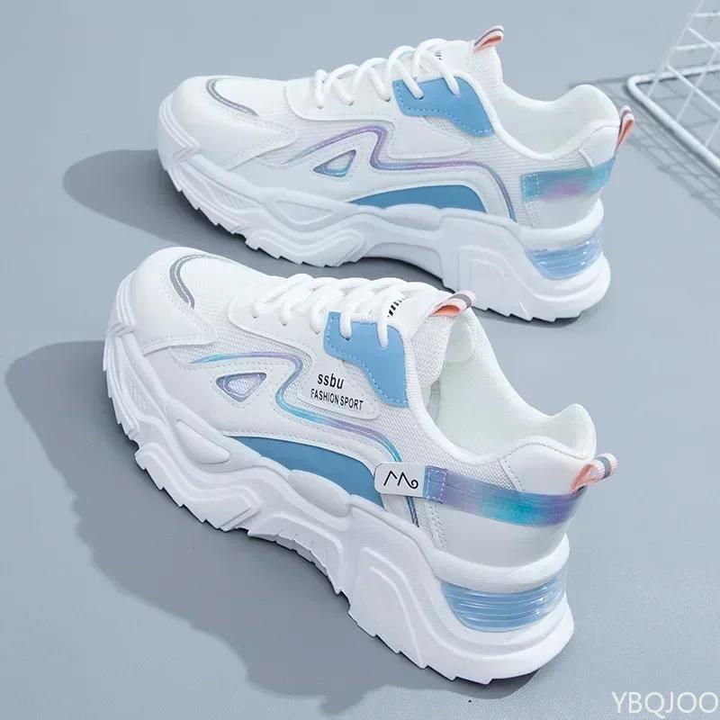 Женские кроссовки на платформе, плоские туфли для женщин, повседневные кроссовки, женские, массивные, спортивная обувь, новинка 2025 года