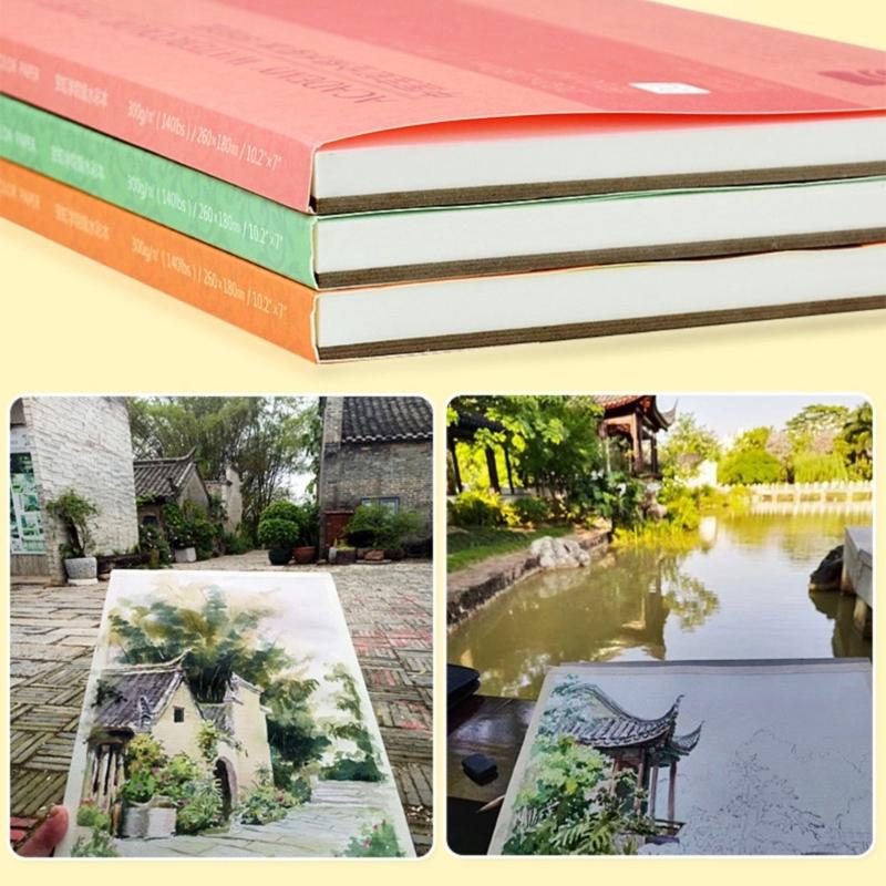20 Sheets 300g Watercolor Paper Pad For Students And Travel Sketching Cotton Art Sketchbook Watercolor Painting Book