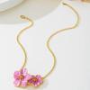 Petal Design Clavicle Chain Exquisite Craftsmanship Cherry Blossom Pendant Necklace  Wedding