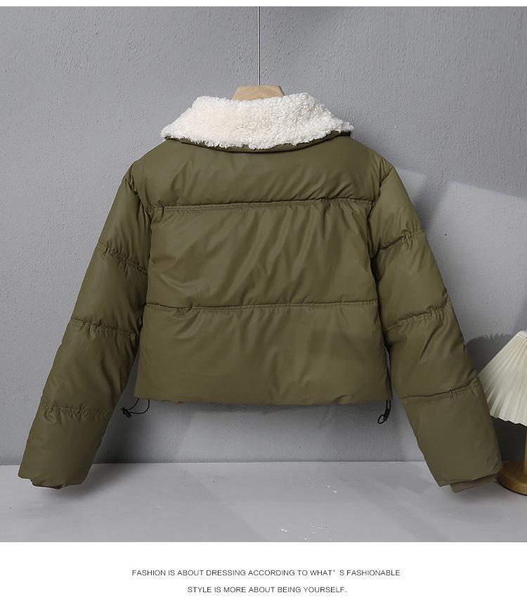 Women's Petite Cotton-Padded Winter Jacket - Short, Thick, Loose Fit