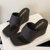 Fashion Novelty Designer Clip Toe Women's Slippers Fashion High Heel Wedge Platform Sandals Summer Comfort Flip Flops Sandalias De Mujer