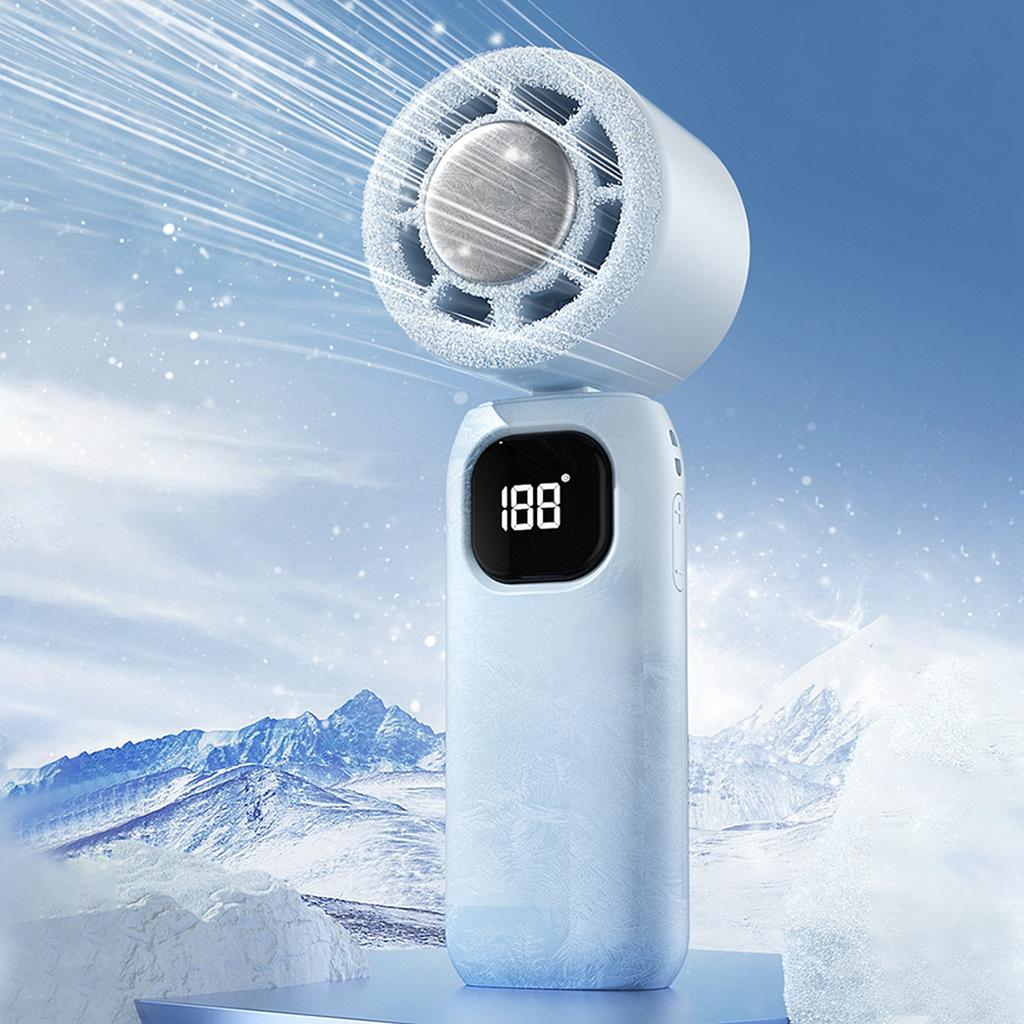 Cool Handheld Small Fan High-speed Intelligent Digital Display Desktop Student Dormitory Silent Long Lasting Handheld Small Fan