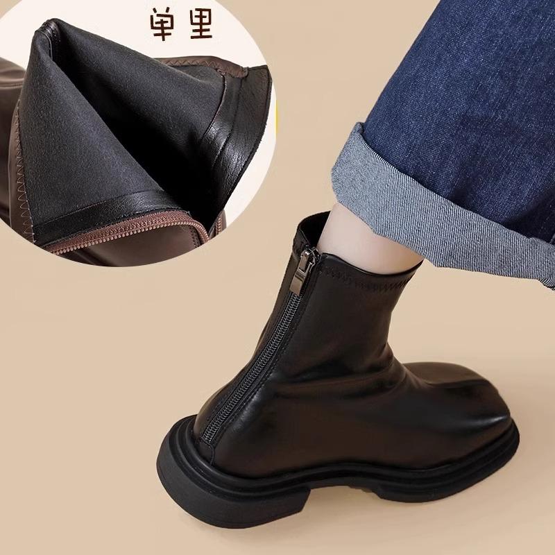 Модные женские осенние ботильоны, водонепроницаемая обувь на платформе, женский тренд 2025, обувь из мягкой кожи, ботинки на толстом каблуке в британском стиле