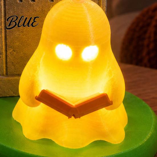 Декоративный призрак с книгой, настольная лампа для чтения на Хэллоуин, 3D-печатная светящаяся фигурка надгробия, уникальная микро-сцена, жуткая ночь для дома