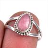 Натуральный камень Родохрозит 925 Проба Стерлинговое серебро Ювелирное кольцо S.7 v9j53