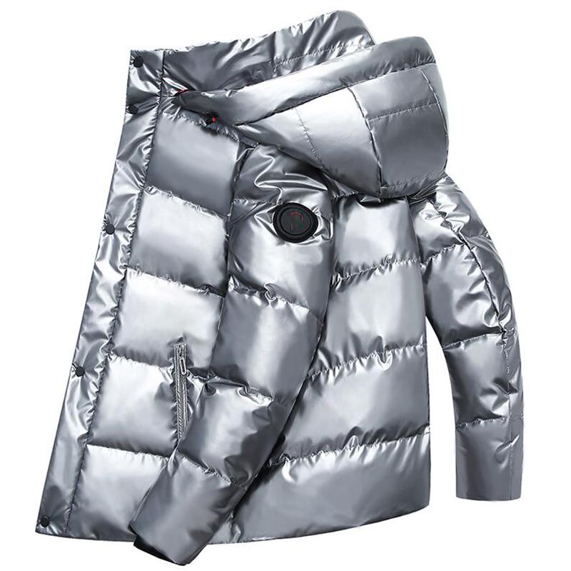 Winter Men Thick Warm Hooded 90 %White Duck Down Jacket Waterproof Short Coat