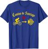 Camino de Santiago Man Riding Bicycle Yellow Arrow Scallop TShirt Short Sleeve Casual 100 Cotton Shirt