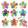 Tie Dye Flower Shape Fidget Spinner Push Bubble Hand Finger Toy ADHD Anxiety Stress Relief Fun Sensory Portable Kids Gift