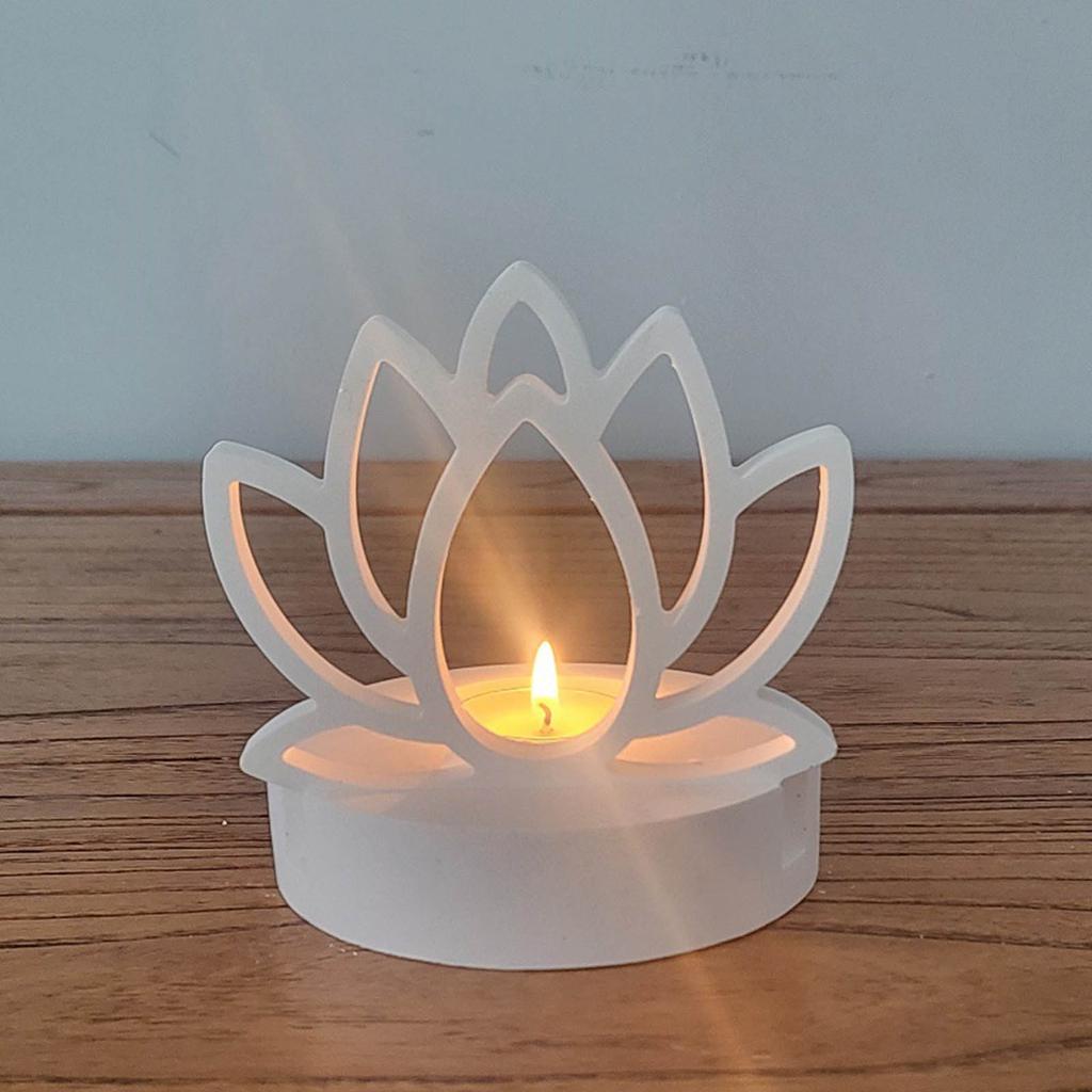 Hollow Flame Candlesticks Resins Moulds Lotus Candle Holder Silicone Molds DIY Heart Castings Moulds Home Decorations