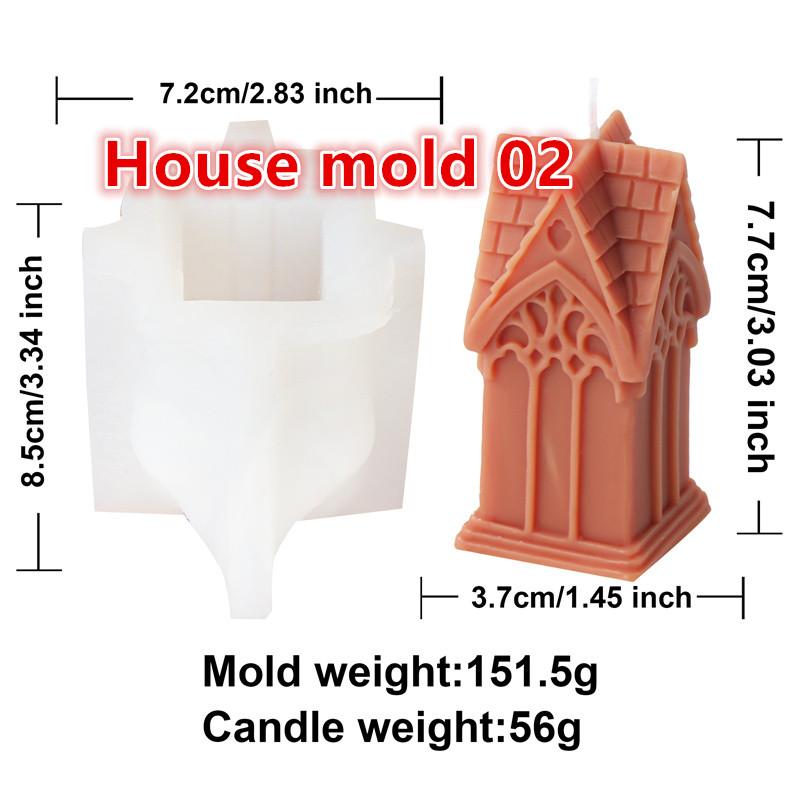 3D Creative Mushroom House Silicone Candle Mold DIY Creepy Mushroom Halloween Mold Perfect Aroma Candles  Gypsum Crafts