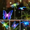 Colorful Butterfly Dragonfly Light Solar LED Waterproof Energy Garden Decor Lamp