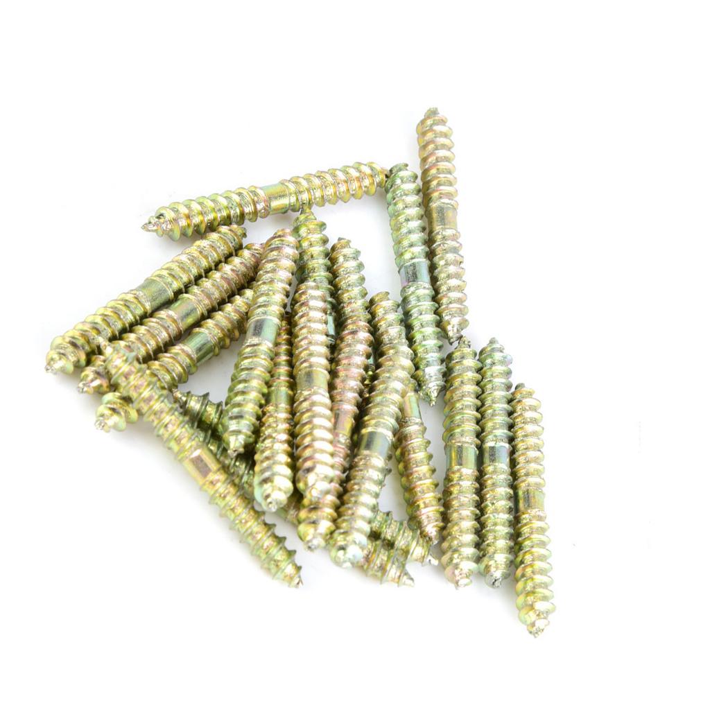 20pcs 5*40mm Dowel Screw Woodworking Furniture Connector Double Ended Screw