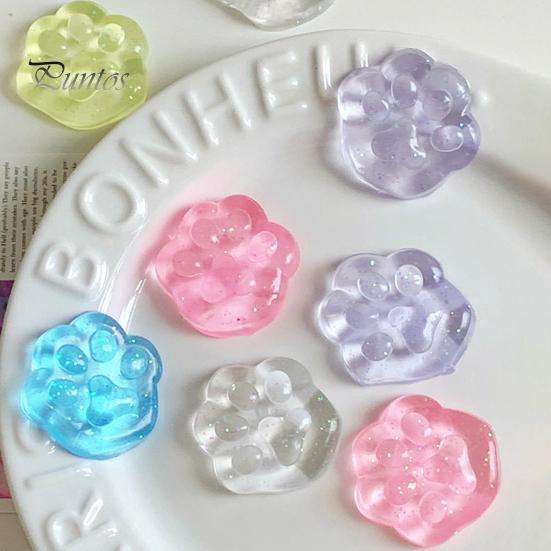 3/5Pcs Clear Cat Paw Squeeze Toy Anxiety Stress Relief Transparent Kitten Paw Pinch Sensory Toy Kids Teens Adults Soft TPR Stress Ball Animal Paw