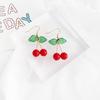 Red Cherry Earrings Eardrop Sweet Fruit Fresh Cherry Eardrop Female Youth Beautiful Girl  Earrings
