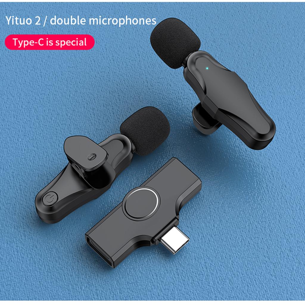 K10 Беспроводной петличный микрофон Clipon Mic Plug & Play TypeC для телефона Pad ПК с шумоподавлением