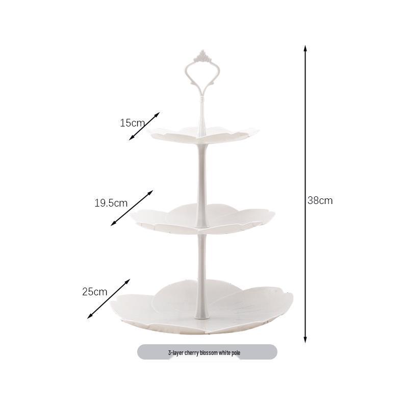 Трехъярусная подставка для торта к европейскому полуденному чаю - креативный многослойный пластиковый поднос для десертов и фруктовая тарелка