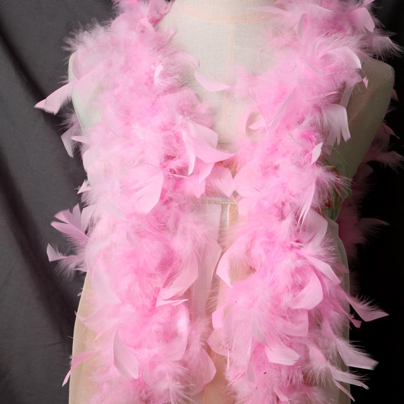 DIY Pink Turkey Feather Boa 2 Meter 40g 60g 90g Fluffy Chandelle Feathers for Carnival Party Dress Clothes Costume Scarf Shawl