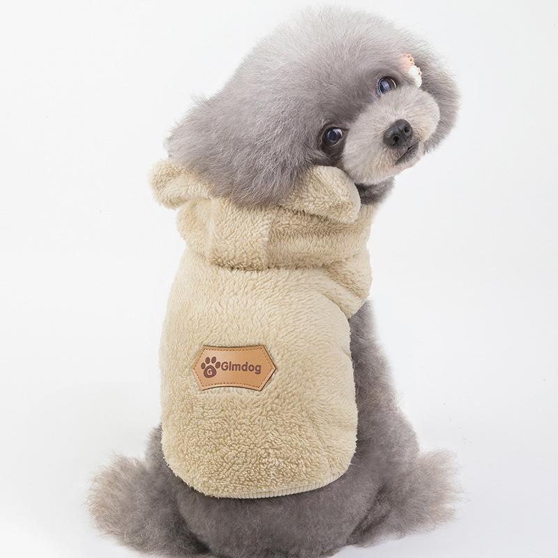 2024 Новая осенняя и зимняя одежда для собак, одежда для домашних животных, одежда для кошек, маленьких и средних собак, медвежьи уши, стеганые свитера