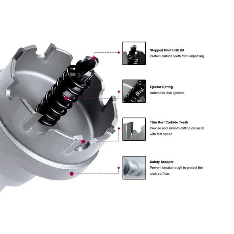 5pcs/set High Speed Steel Hole Opener Iron Plate HSS Hole Saw Drill Stainless Steel Metal Alloy Iron Cutting Drill Tool Kit HMM