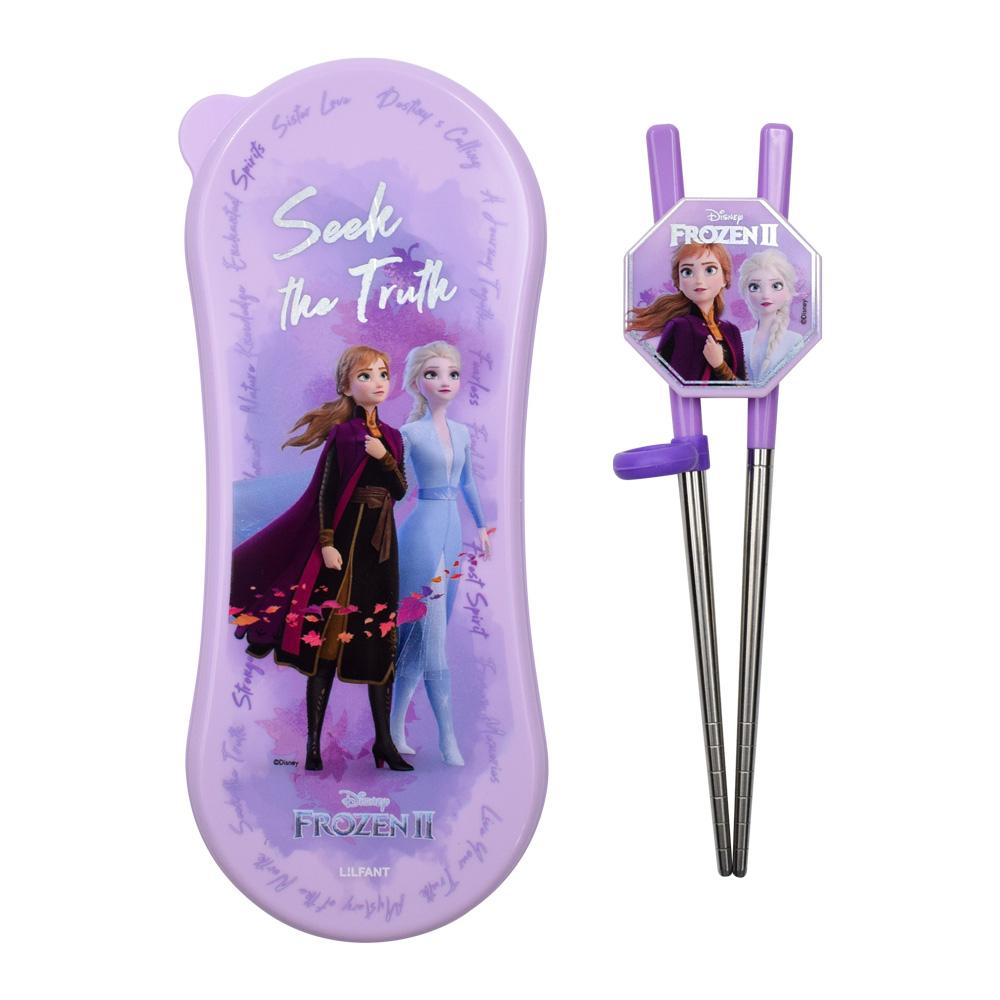 Lilpang Frozen 2 корректирующие палочки для еды из нержавеющей стали, широкие + футляр, двухуровневый набор, разные цвета, 1 комплект, палочки для еды + футляр