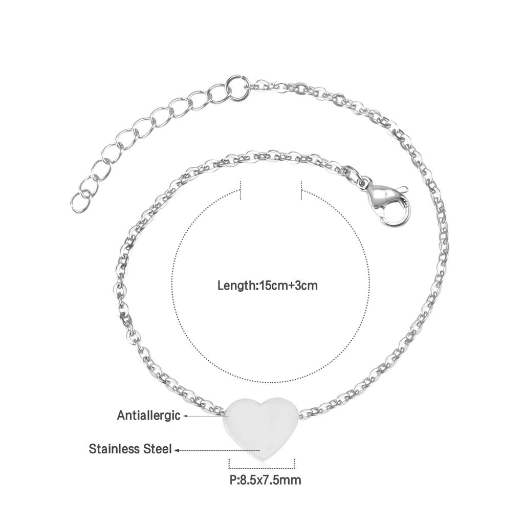 LUXUSTEEL браслет-подвеска в виде сердца и монеты из нержавеющей стали для женщин и девочек, золотой цвет, кубинский браслет-цепочка, ювелирное изделие, подарок 20 см