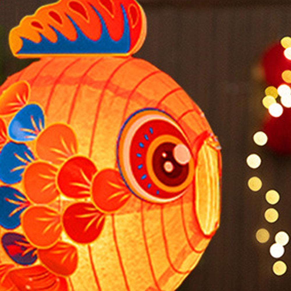 Fish-Shaped Mid-Autumn Festival Fish Lantern Chinese Glowing Handheld Lantern Hanfu Accessories