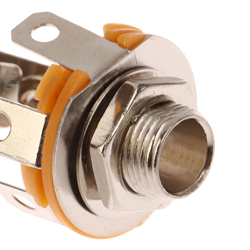 6.35 6.5 Моно аудио кабель штекер штекер шасси припой адаптер 5 шт 6.35 мм 2-контактный полюс 1/4" гнездовой разъем питания для монтажа на панель