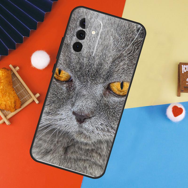 Чехол для кошки Британская короткошерстная для Samsung Galaxy A56 A36 A16 A06 A13 A33 A53 A52 A32 A12 A54 A34 A14 A15 A35 A55 A17