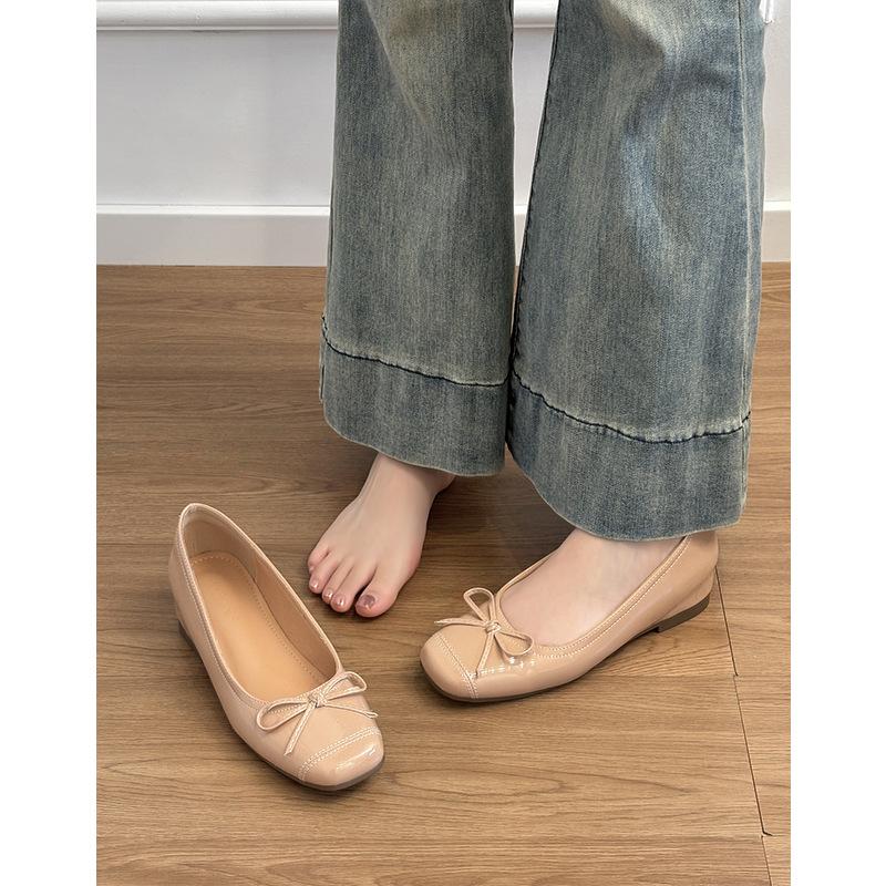 Версия из овчины~ кожаные маленькие туфли Мэри Джейн с внутренней высотой, женские французские ретро туфли-балетки с бантом, одинарные туфли