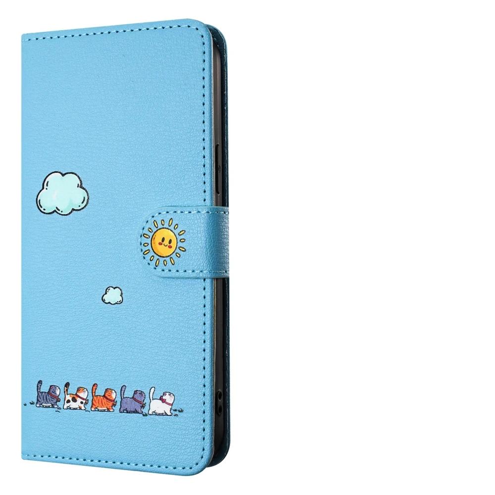 Кожаный чехол-книжка для Funda Samsung Galaxy S25 Edge S24 Ultra S23 Plus S21 FE Чехлы Милый Кот Домашние Животные Кошелек Задняя Крышка Телефона Женские