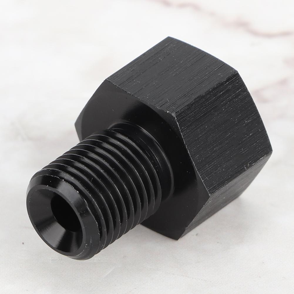 1 8in NPT Female To M10x1.0 Male Reducer Oil Pressure Gauge Adapter Replacement Black