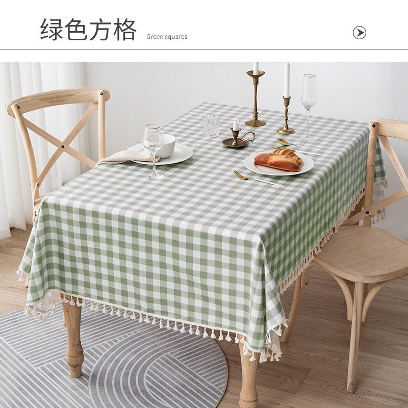 Простая клетчатая скатерть пасторальная хлопковая льняная скатерть для обеденного стола с решетчатым узором, чехол для стола, полотенце, чайная ткань, чехол для стола