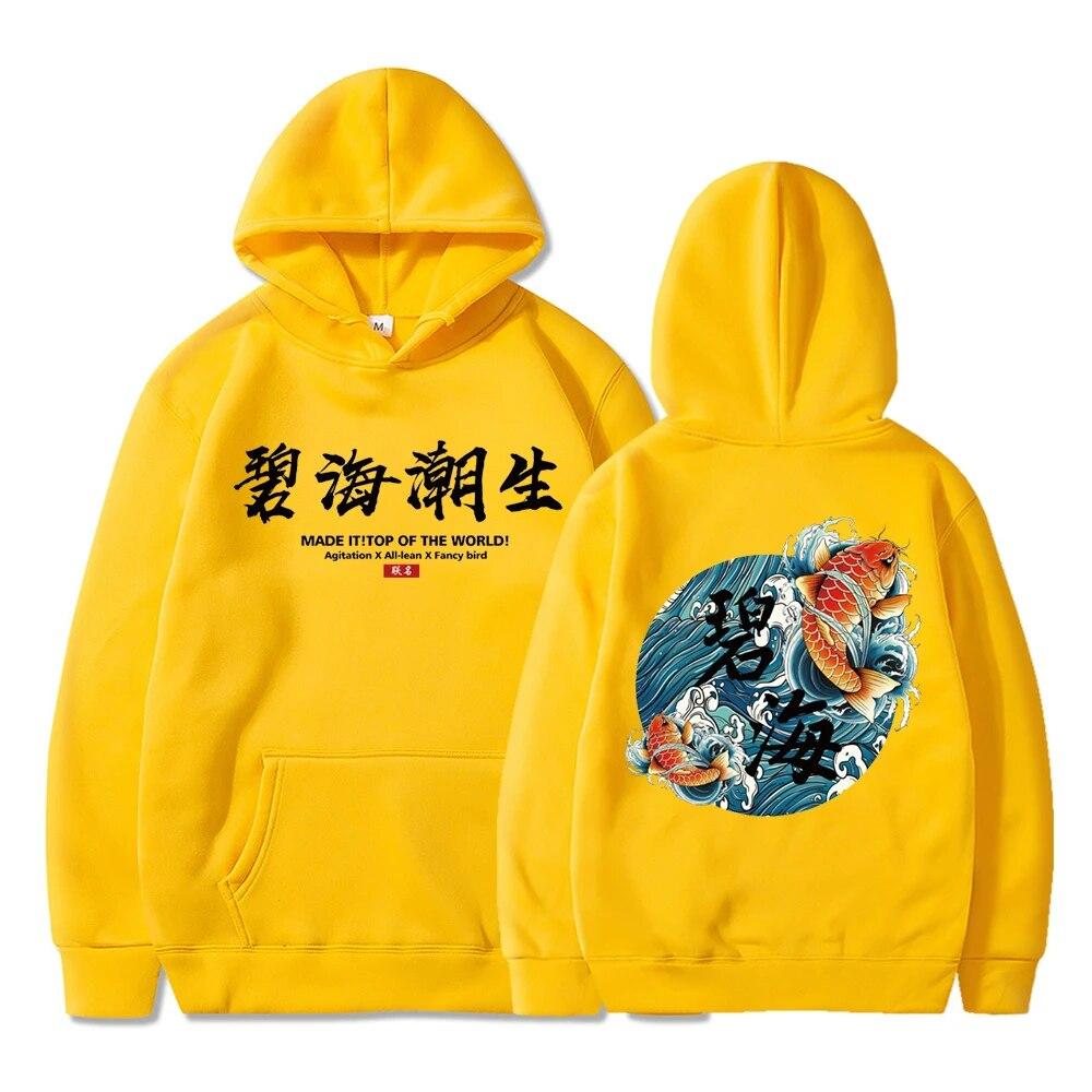 Осенние толстовки унисекс, японский пуловер с принтом в стиле укиё-э, толстовки, модная уличная одежда в стиле хип-хоп, толстовка унисекс с капюшоном y2k, унисекс